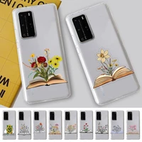 flowers growing from book phone case for samsung s20 ultra s30 for redmi 8 for xiaomi note10 for huawei y6 y5 cover