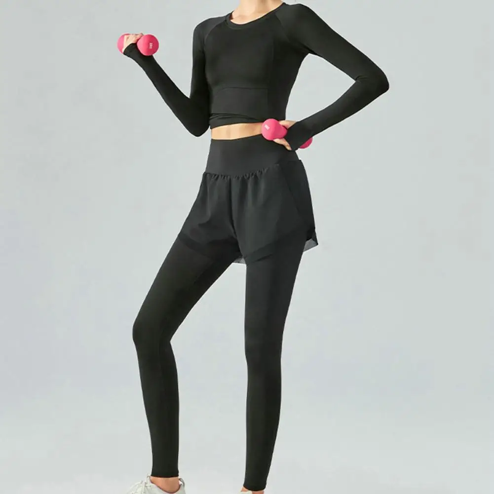 

Стильные женские штаны для йоги с высокой талией, штаны для йоги со скрытыми карманами, Бесшовные женские тренировочные штаны