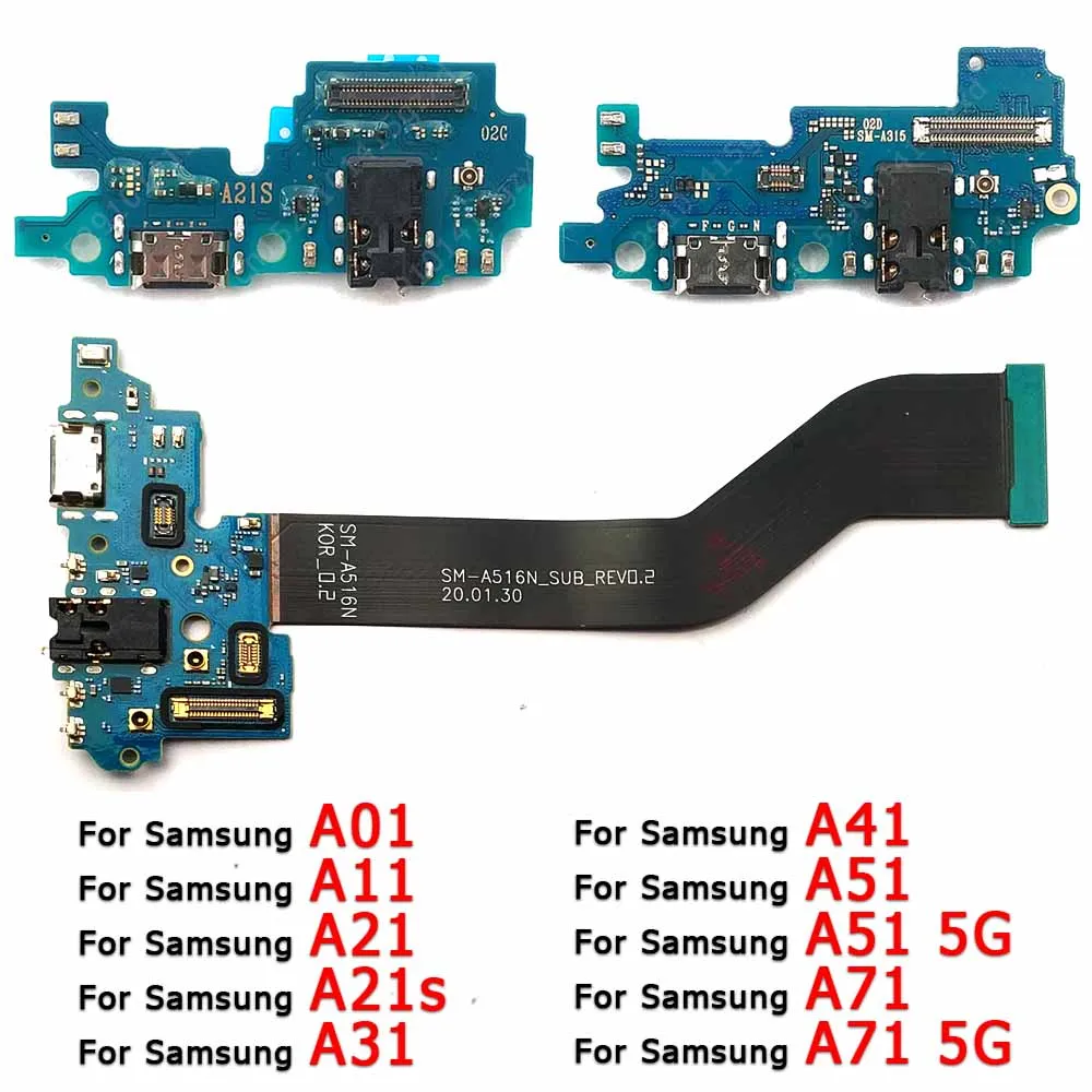 

Оригинальный Usb-разъем для Samsung Galaxy A31 A41 A51 A71 5G A01 Core A11 A21 A21s, зарядная плата, запасные части для зарядного порта