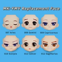 ymy gsc clay man replacement face open eyelid head with mekup suitable for obitsu 11 doll toys112bjd doll accessories