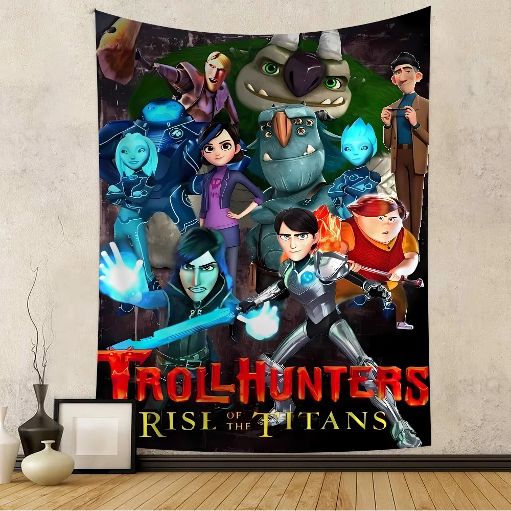Настенный Гобелен В Стиле Аниме Триллиутеры С Мультяшным Принтом Полиэстер