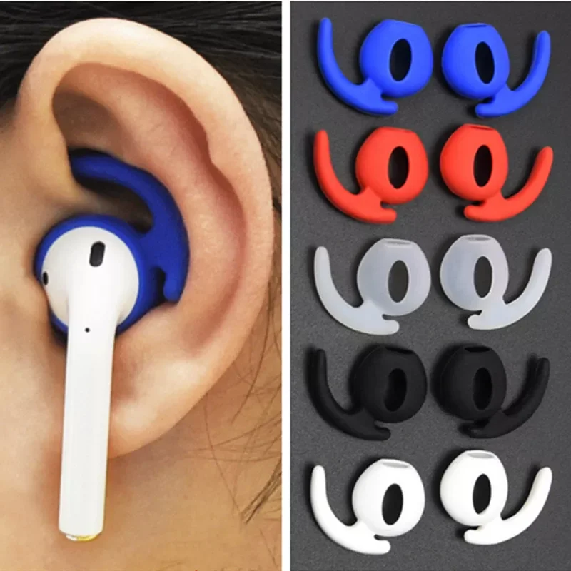 

1Pair Durable Silicone Cover Earbuds In-ear Hook Earphone Cover Case Anti-slip Headphones for AirPods Earphone Accessories