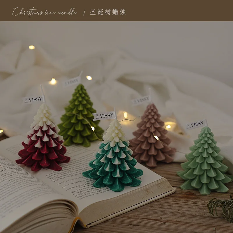 

Christmas Tree Cube Candle Soy Wax Aromatherapy Scented Candles Relaxing Birthday Gift Magic Creative Scented Smokeless Fragrant