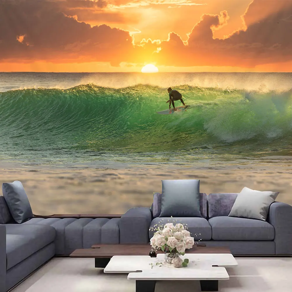 

Красивый морской пейзаж, пляж, голубой цвет, богемное оформление спальни, предметы первой необходимости, гобелены, украшения для комнаты