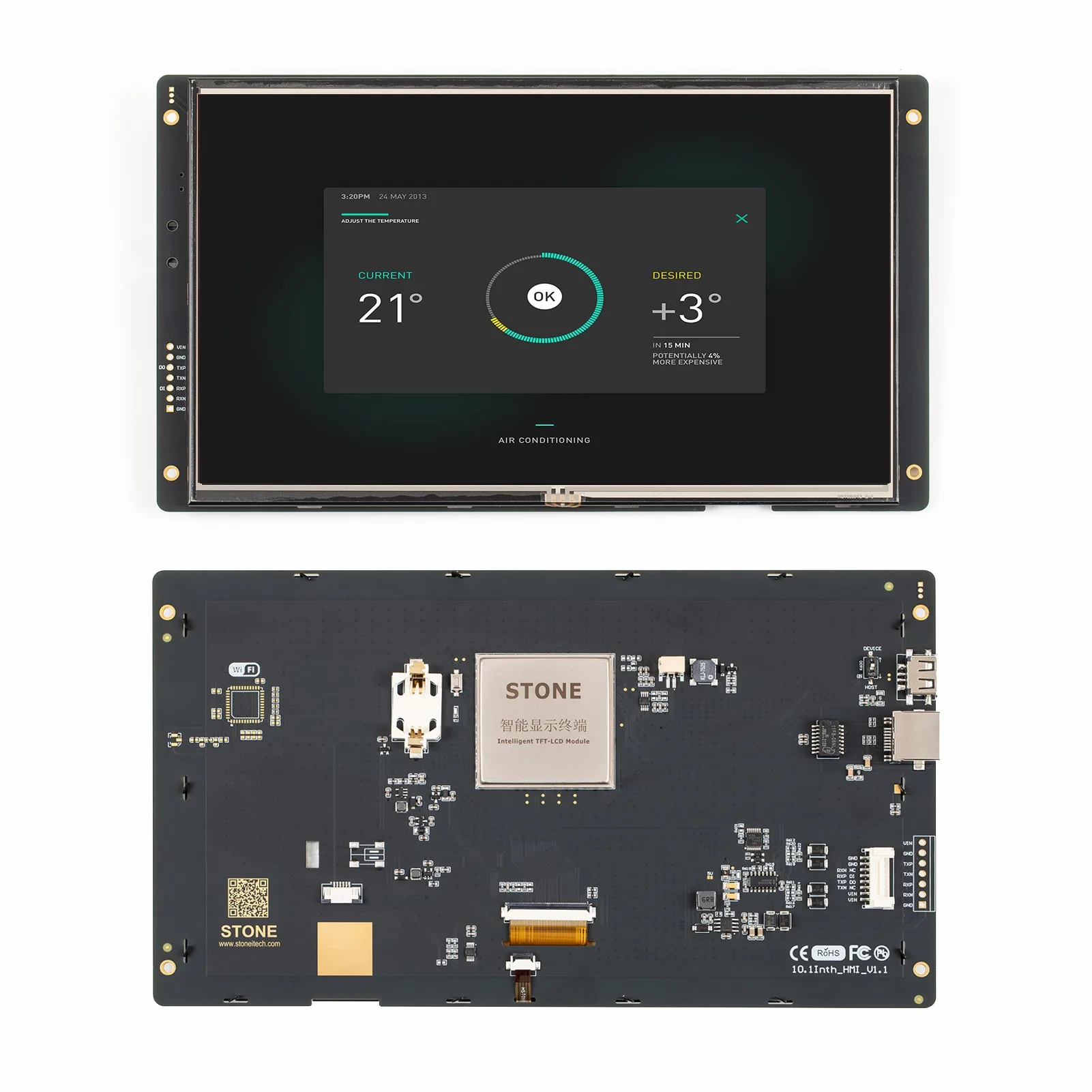 

SCBRHMI I Series - 10.1'' HMI Intelligent Resistive Touch Display TFT LCD Full-color Module Support STONE Editor