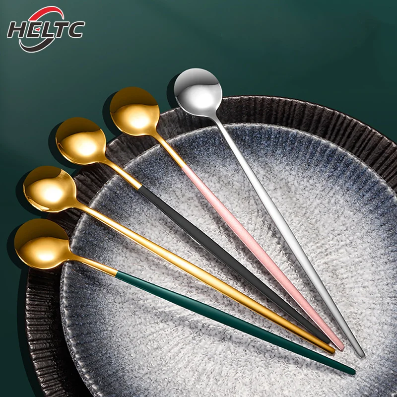 Креативная ложка для смешивания кофе из нержавеющей стали с длинной ручкой