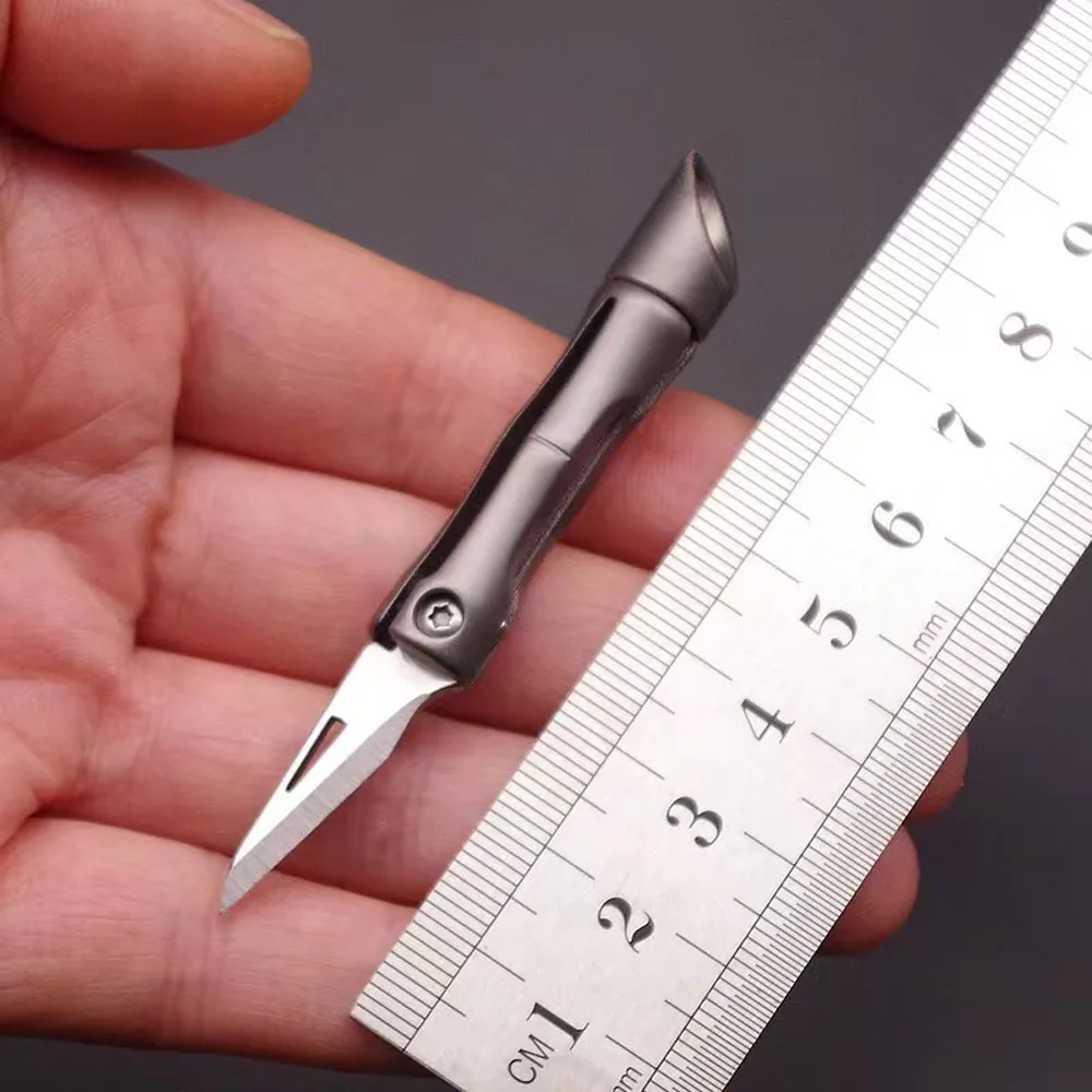 1PCS Cutter Mini Folding Utility Knife EDC DIY Tools Multi Fruit Blade Keychain Knives Creative Bamboo Shape Handle - купить по