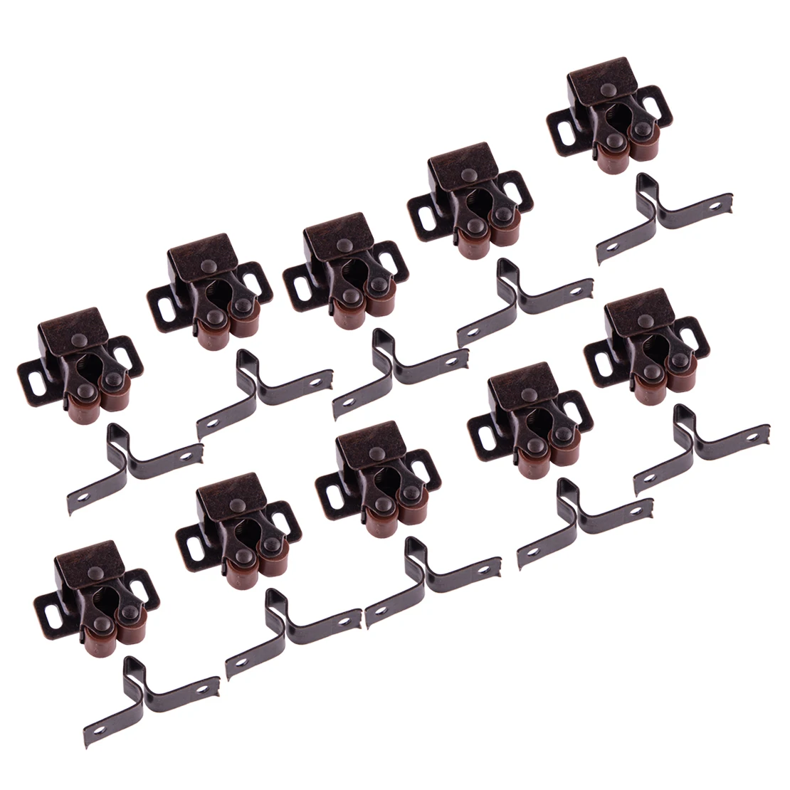 

10 Sets Durable Double Roller Cupboard Cabinet Door Lock Latch for RV Camper Kitchen Home Door Cabinet Cupboard Furniture