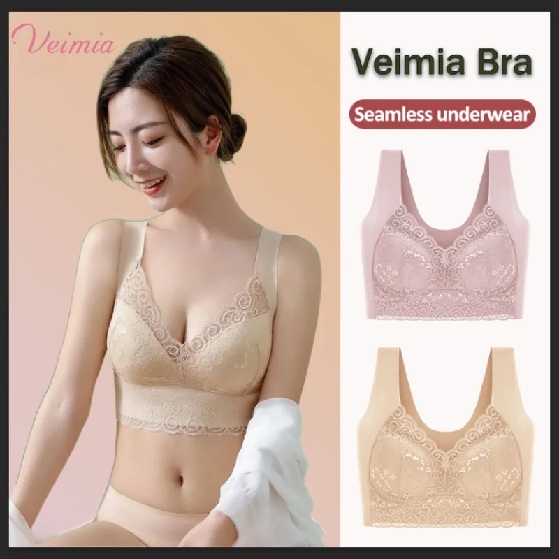 Veimia женское нижнее белье без стальных колец кружевное косточек пуш-ап дышащий