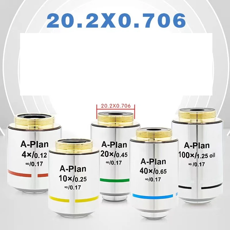 Объектив планов биологического микроскопа 195-планов 4X10X 20X 40X 100X Система