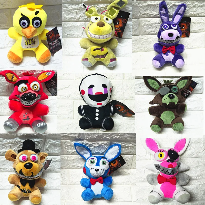 

Fnaf 9 Plush Toys Security Breach Stuffed Plush Animals Gift for Child Fnaf Doll Bear Foxy Rabbit Bonnie Chica Room Decoration