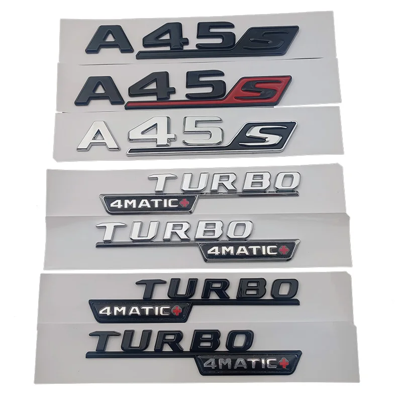 

3d ABS Car Rear Trunk Badge Sticker Fender Side Emblem A45S Turbo 4matic Logo For Mercedes AMG A 45 S W176 W177 Accessories