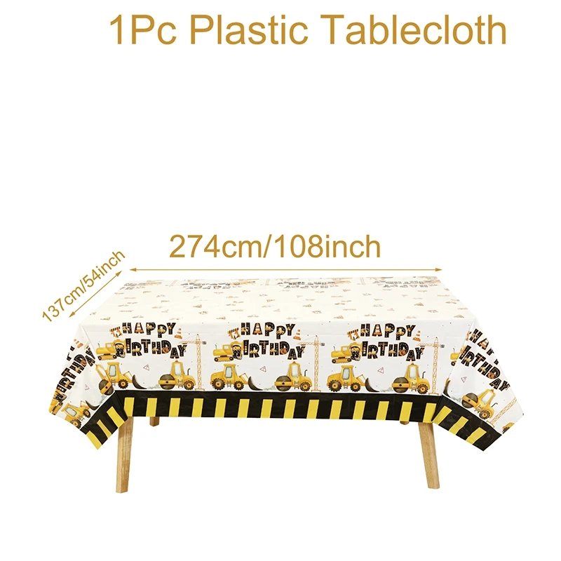 

Одноразовая пластиковая скатерть строительная машина