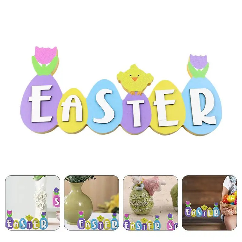 

Wood Craft Festival Decors Easter Themed Scene Ornament Desktop Ornament