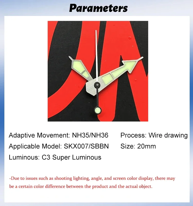 Стрелки часов Heimdallr для дайвинга применимые SKX/SBBN NH35A/NH36A японский механизм Super C3