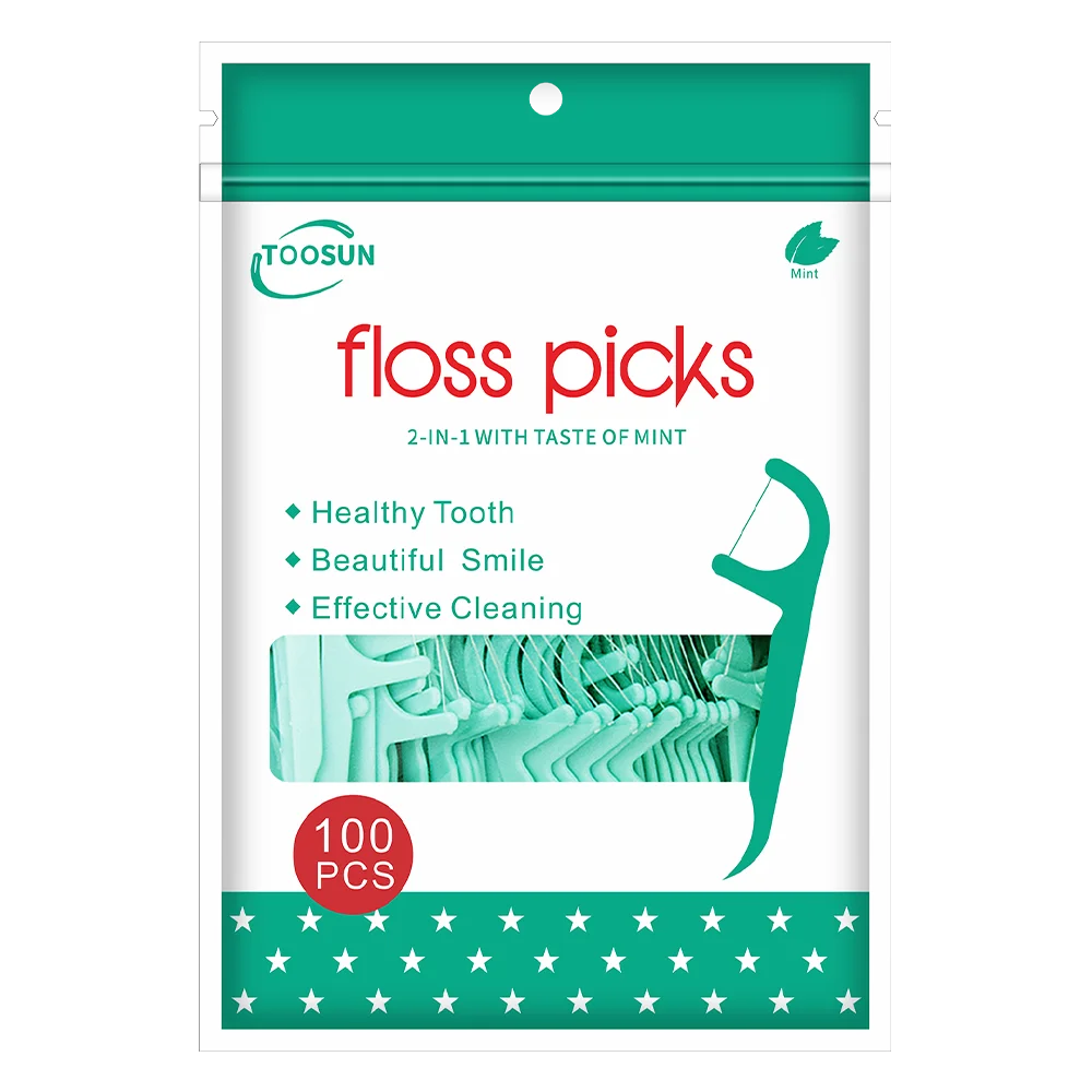 

100pcs Bag Filled Mint Interdental Cleaning Brush Portable Elastic Tooth Gaps Brush Family Practical Health Care Dental Floss