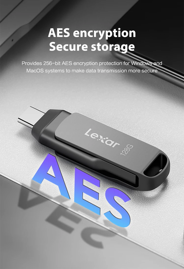 Фото Флешка Lexar Dual Drive D400 USB 3.2 Gen 1, флэш-накопитель Type-C/A с двумя интерфейсами OTG 32G 64G 128G 256G Для телефона/ПК №3