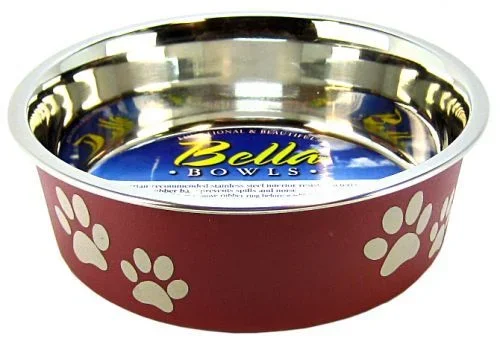 

Stainless Steel & Merlot Dish with Rubber BasePC07412