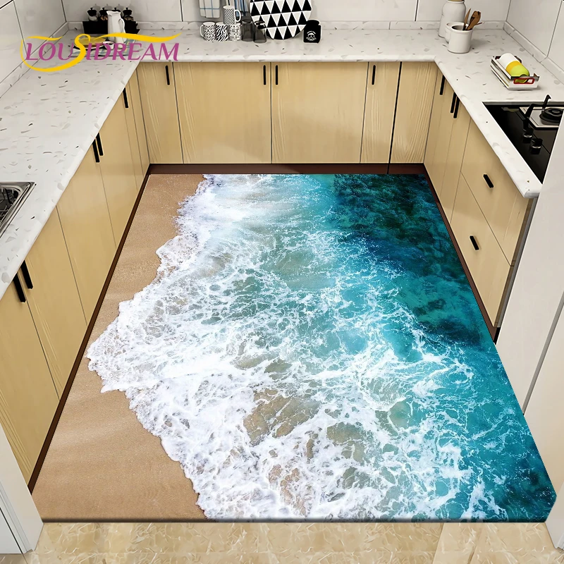 

Cobblestone Beach Starfish Carpets Rugs for Living Room Bedroom Decorative,Doormat Kitchen Bathroom Non-slip Floor Mats Area Rug