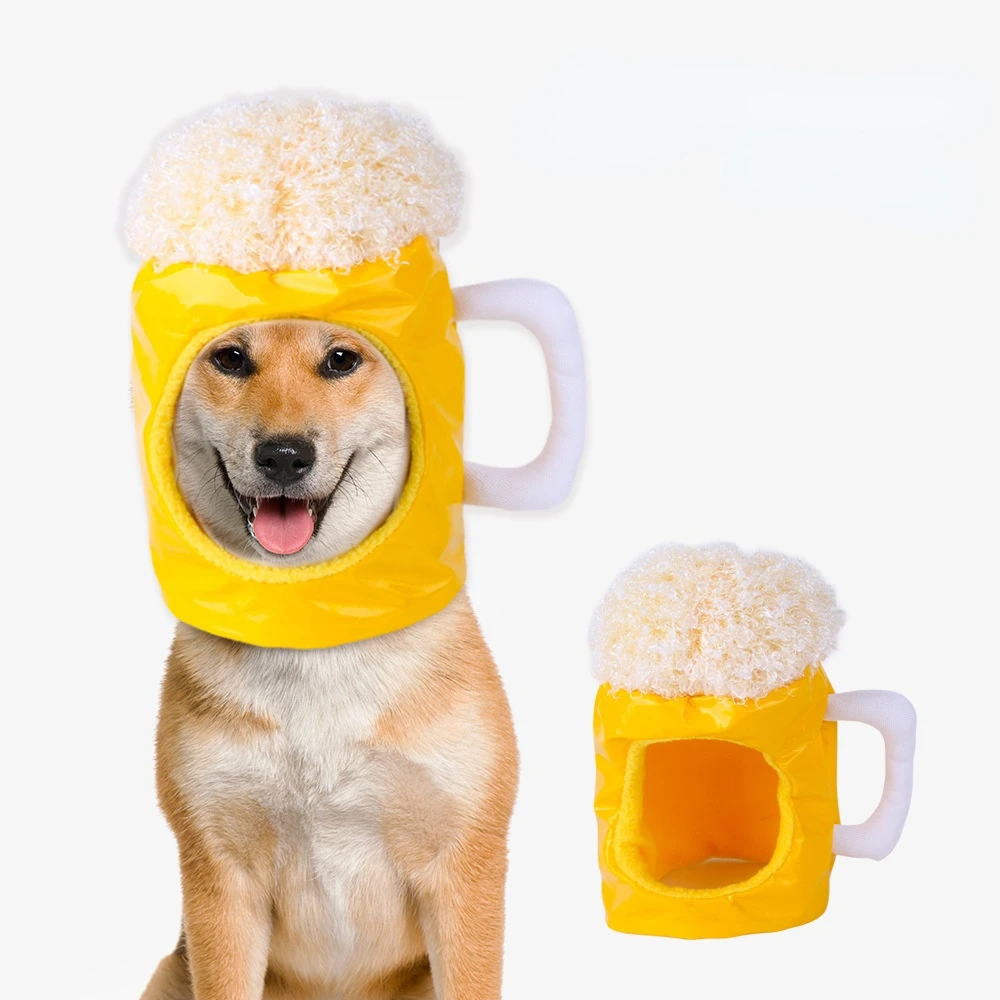 

Beer Shape Dog Hat Teddy Dress Up Funny Headwear Cat Hat Headgear Pet Supplies