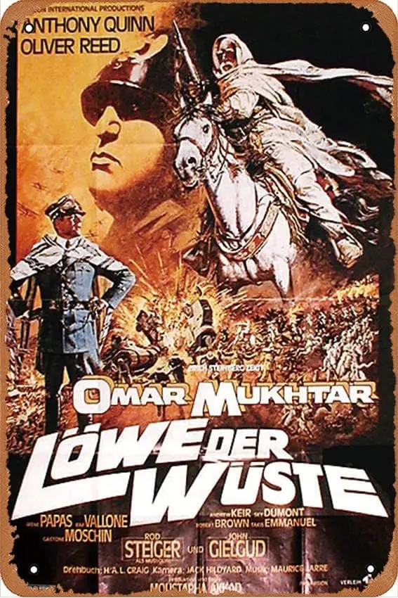 Omar Mukhtar - Lion of the Desert Movies Металлическая жестяная вывеска 8x12 дюймов Настенный декор
