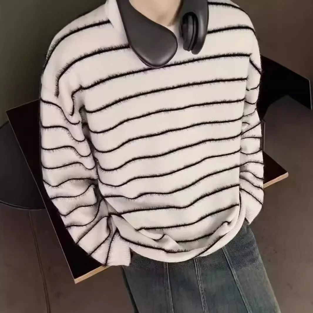 Полосатый свитер мужской и женский осенне-зимний американский стиль винтажный