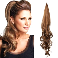 long layered ponytail synthetic hair extension brown blonde flexible wrap hair ponytails hairpieces for women