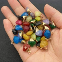 natural faceted stone onyx rhombus small pendant 12x15mm charm jewelry diy gift necklace earring accessories wholesale