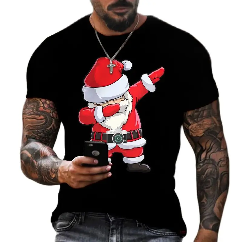 

2023 New Christmas Men's T-shirts 3d Print Short Sleeve Brand T Shirt For Men Oversized Tee Shirt Man Funny Xmas Clothing Tops