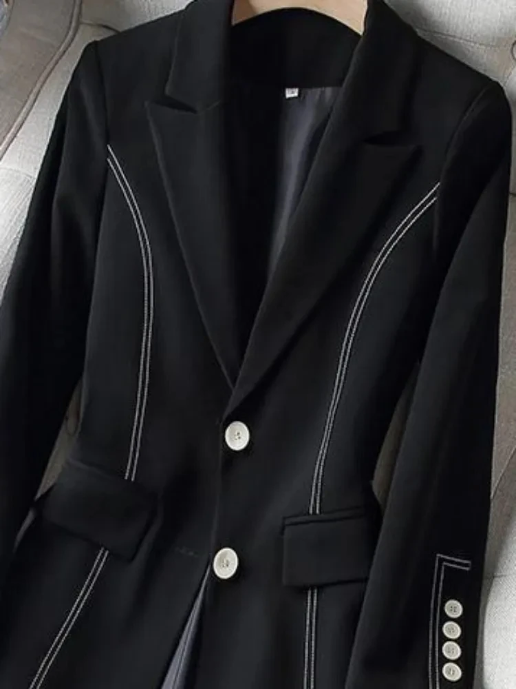 Женский пиджак новинка 2024 весенне-осенний средней длины модное шикарное тонкое