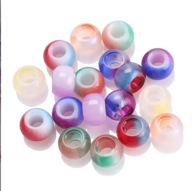 

5 шт./упак. двойной Цвета Smoothy уход за кожей лица с украшением в виде кристаллов Стекло с большими отверстиями, кулоны А-свободные бусины для с...