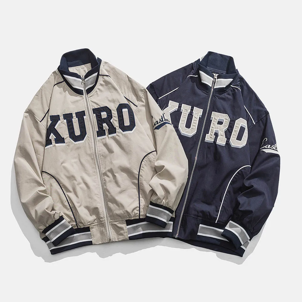 

Embroidered Japanese Outdoor Fashion Jacket Men Women Loose Casual Streetwear Vintage Sport Baseball Jacket Outerwear Male Coat