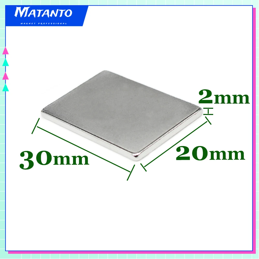 

2/5/10/20/30/50PCS 30X20X2mm Quadrate Rare Earth Neodymium Magnet 30*20*2 Block Permanent Magnet 30x20x2 Strong Powerful Magnets