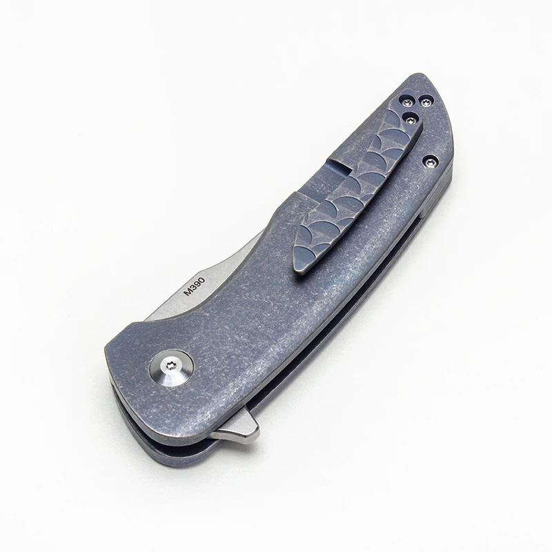 Складной нож Hokkaido карманный резец со шкалой синего дракона и титановой рукояткой