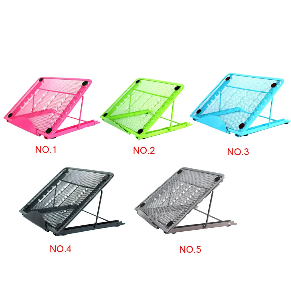 

Steel Mesh Laptop Tablet Stand Rack Folding Adjustable Computer Notebook Table Holder Bracket Rack