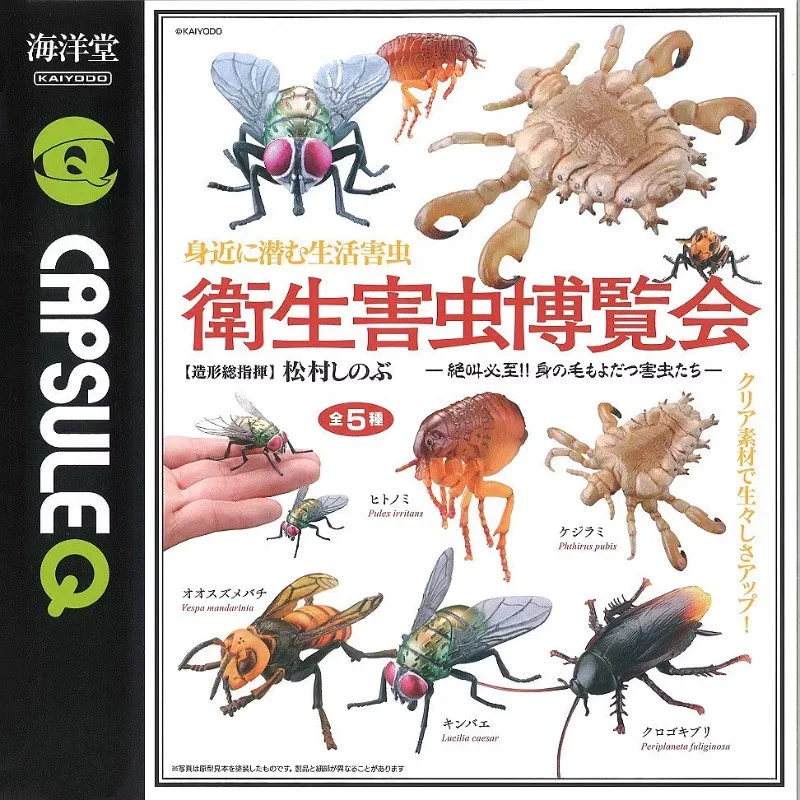 Фото Оригинальная аниме-фигурка Gashapon: миниатюрная модель насекомого (муха, таракан) для выставки, коллекционная фигурка, игрушка в капсуле, подарок №2