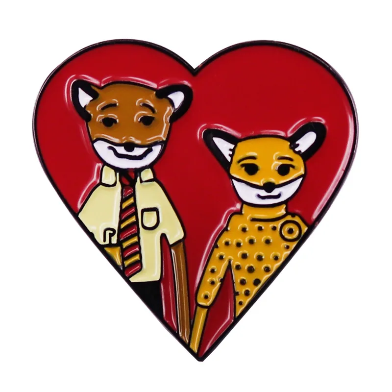 

AD1835 Lovely Animal Enamel Pin Custom Fox Brooch Bag Lapel Pin Cartoon Funny Badge Jewelry Gift For Father