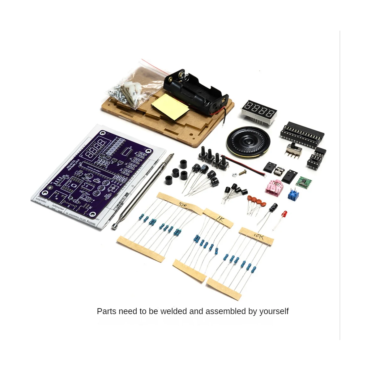 

HU-017A RDA5807S Radio Receiver Module Kit FM Electronic DIY Circuits Parts Digital Tube Display 87-108MHz,Without Shell