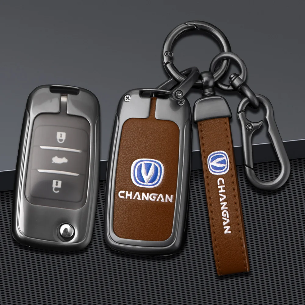 

Car Zinc Alloy Key Full Cover Case Holder For Changan CS75 Eado CS35 Raeton CS15 V3 V5 V7 Oushang CS95 Benni EV E-Star Accessory