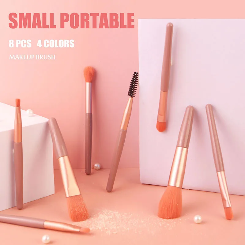 8 шт. компактные дорожные женские блестящие кисти для консилера с сумкой |