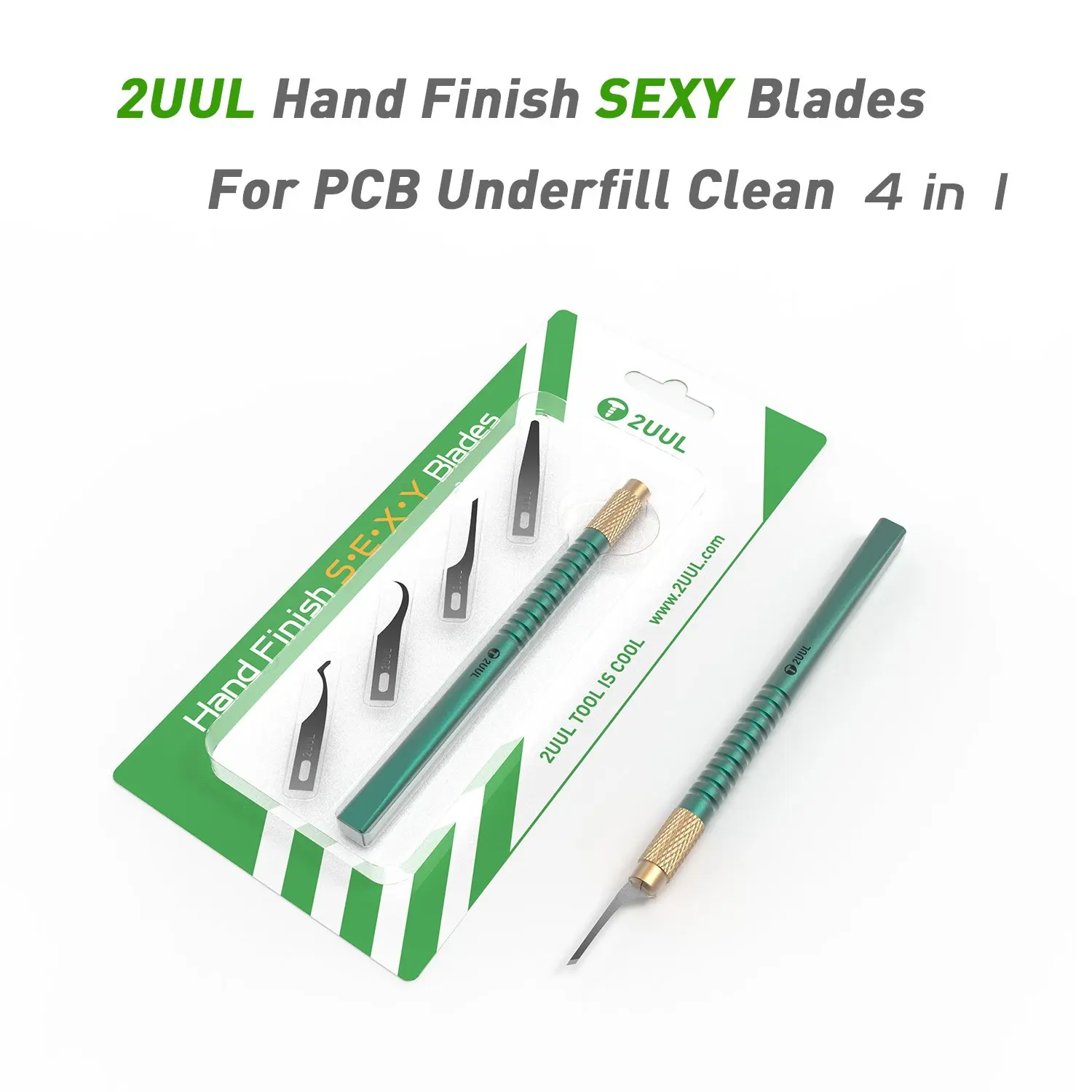

2UUL 4 In 1 Hand Finish Sexy Blades CPU IC Chip Glue Remover Knife Motherboard Pcb Underfill Clean Scraping Pry Tool