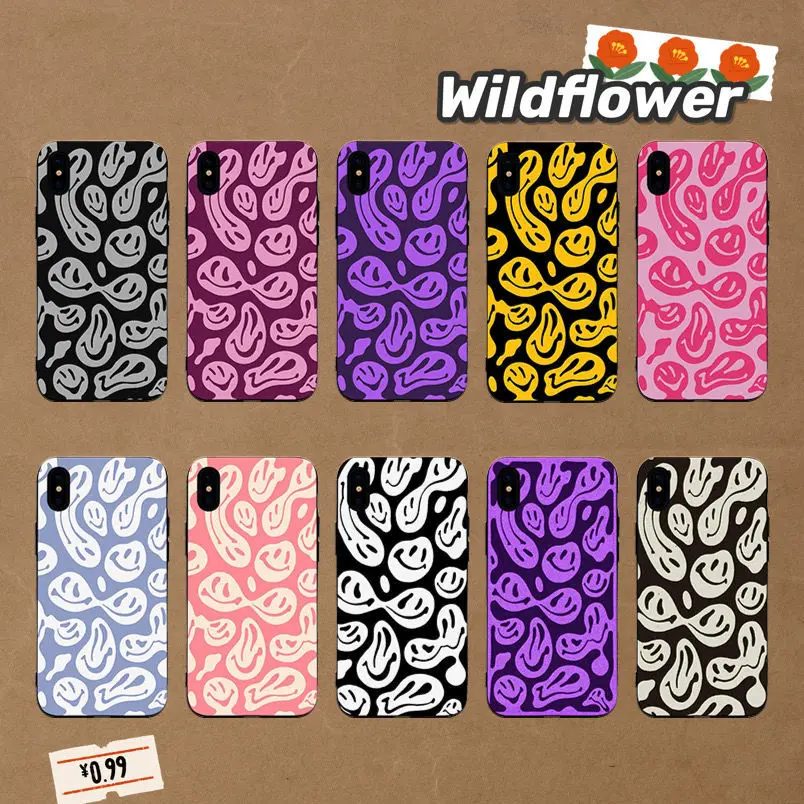 

Wild Fashion smiling face flower Phone Case For Apple iPhone 11 13 12 Pro Max Mini X XS XR 6 6S 7 8 Plus 5 5S SE(2020)