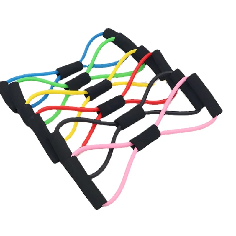 

Rope Exercise Muscle Training Rubber Elastic Band for Sports Workout Yoga Solid Color Fitness Resistance Figure 8 Chest Expander