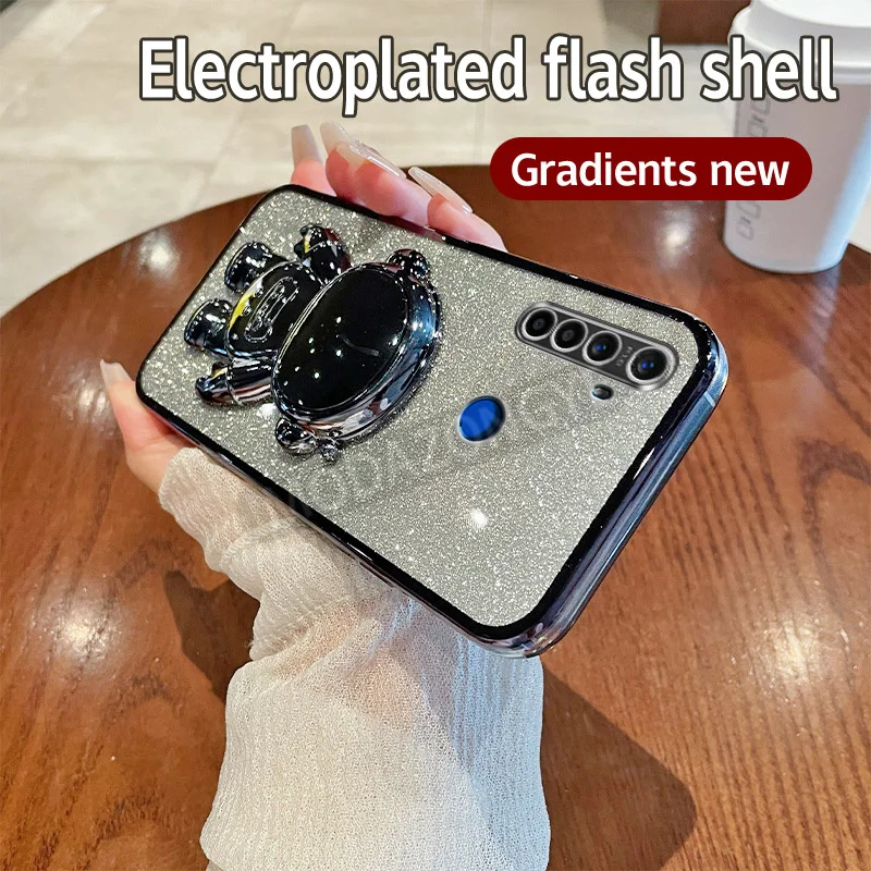 Чехол для телефона Realme 5 Pro из мягкого силикона и ТПУ с блестящим покрытием RMX1971