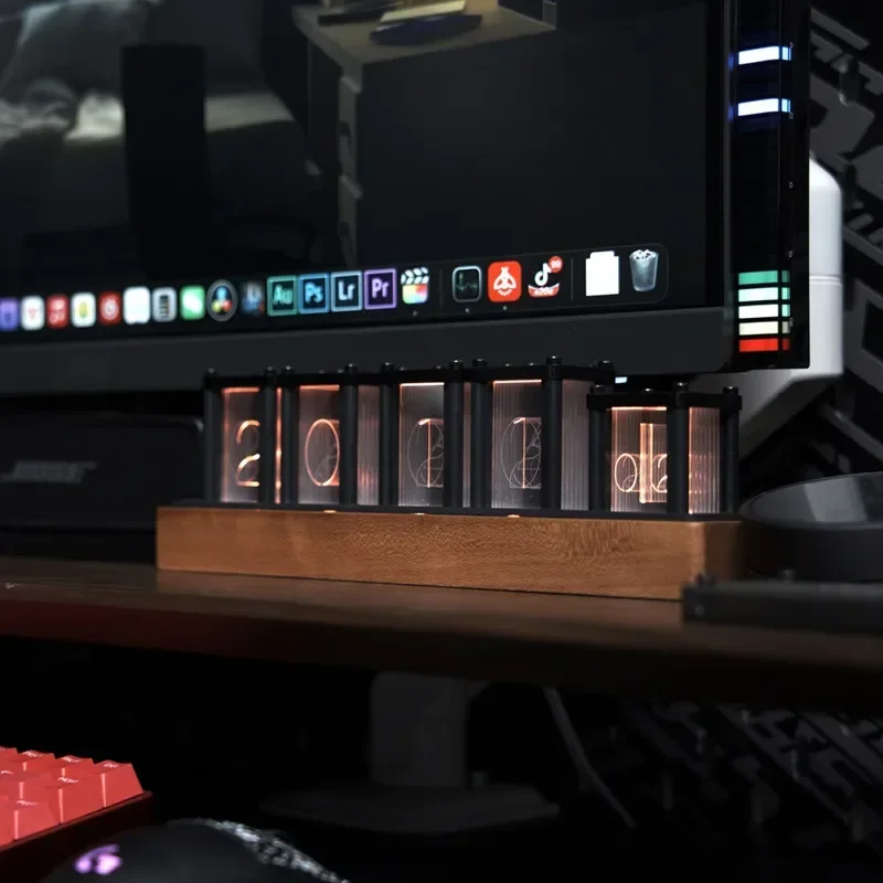 

RGB Quasi-light Nixie Tube Digital Clock Nordic Style Electronic Desktop Ornaments