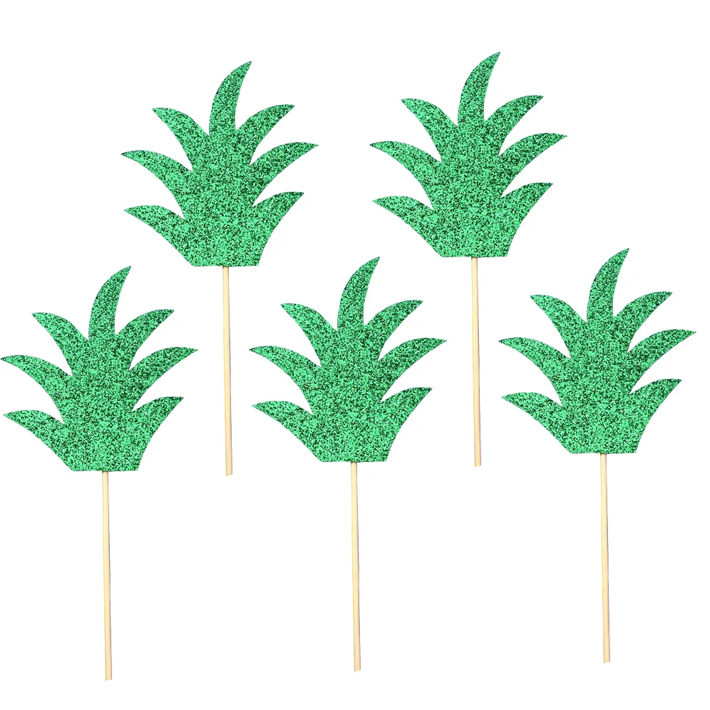 

30 Pcs Cake Picks Birthday Cupcake Decor Pineapple Hawaiian Decorations Topper Tropical Toppers Fruit Cocktail Glitter Lol