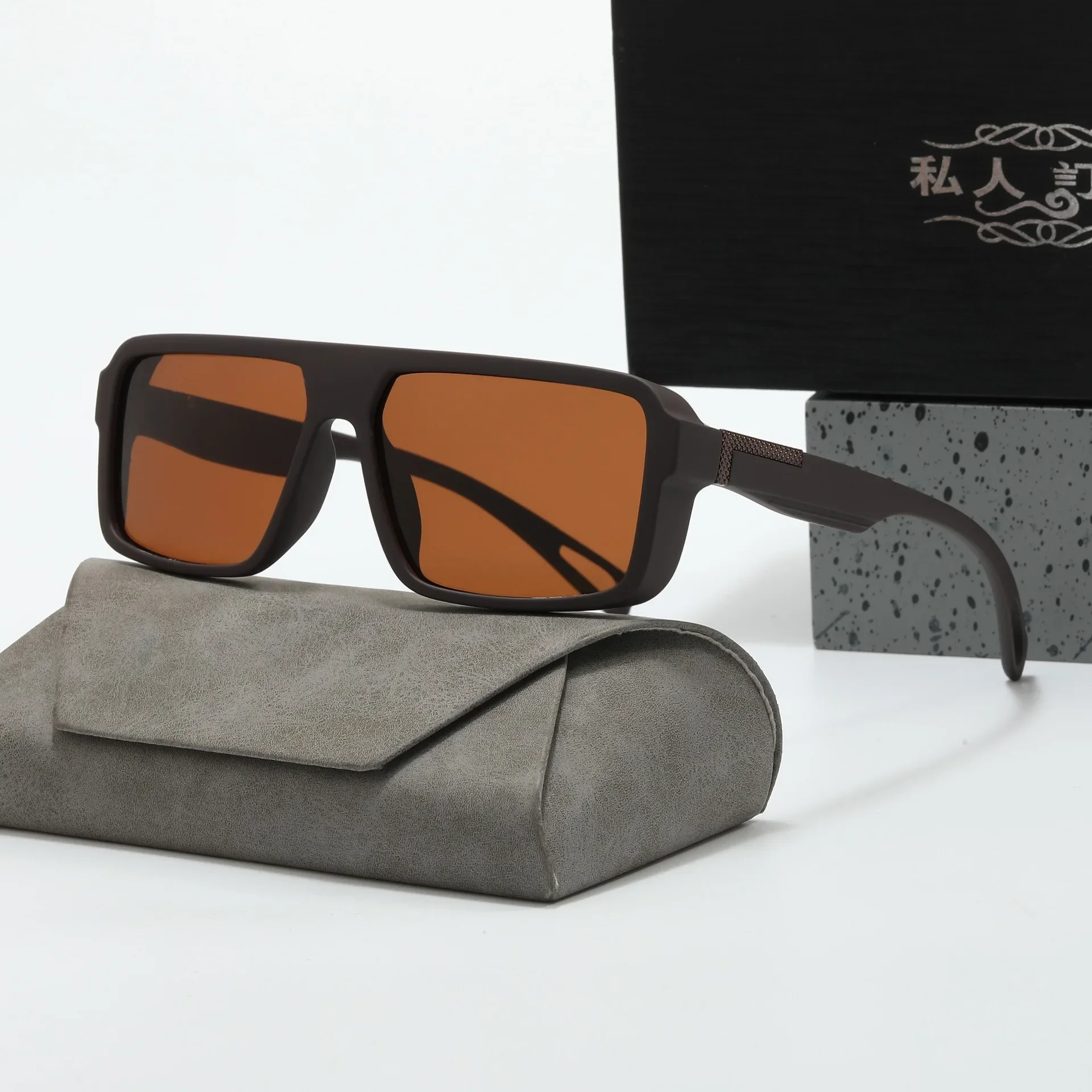 Большие квадратные поляризованные солнцезащитные очки из ацетата