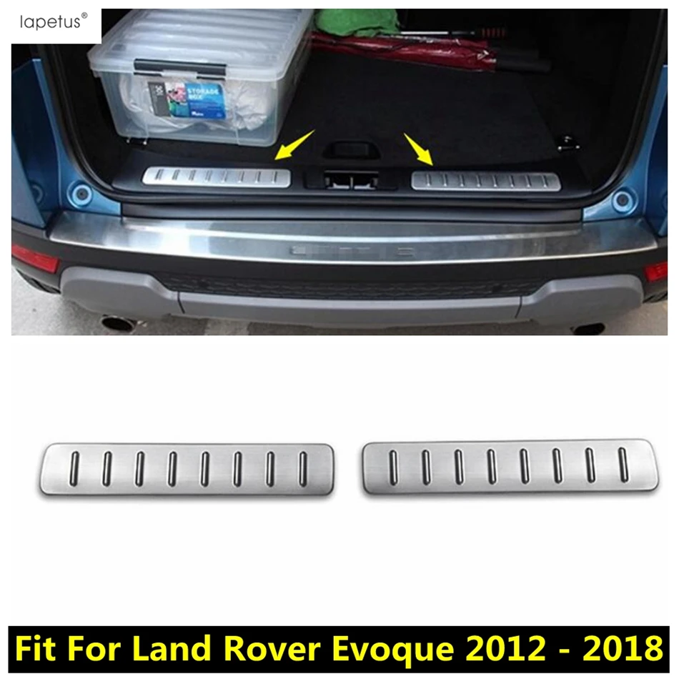 

Accessories For Range Rover Evoque 2012 - 2018 Rear Bumper Foot Plate Trunk Door Sill Guard Protector Molding Cover Kit Trim