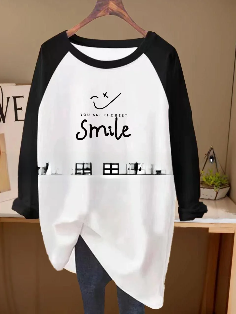 European Goods Contrast Color Plus size Belly Covering 2024 New Long sleeve round Neck Autumn and Winter Inner wear Mid-Lengt...