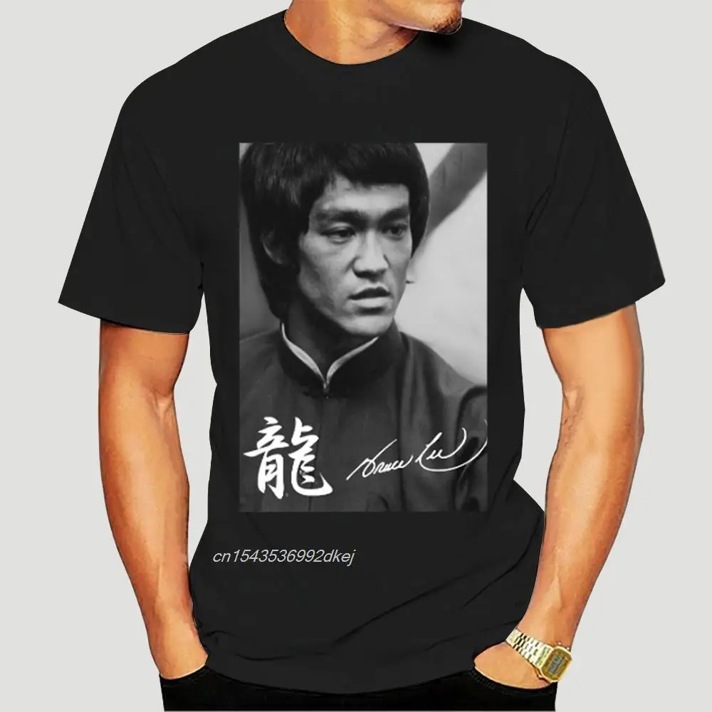 

Loose Black Men Tshirts Homme Tees Bruce Lee T Shirt Martials Jeet Kune Do Enter The Dragon Tops Tee Print T-Shirt Mens 0091D